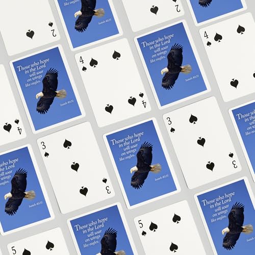 Baraja de cartas Inspiracional Isaiah 40:31 tamaño póker miniatura 4