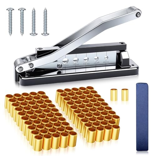 Heavy Duty Bench Hose Crimper Kit with 100 Ferrules (50x 0.593