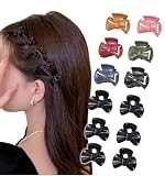 [Herbeluemily] ヘアクリップ ミニクリップ バンスクリップ 12個セット 前髪クリップ リボン Bセット ニュアンスカラー HM-0049-R02-Bset