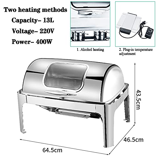 Aquecedores De Alimentos Para Buffets De Festas Elétricos, Conjunto De Buffet De Prato De Aço Inoxid