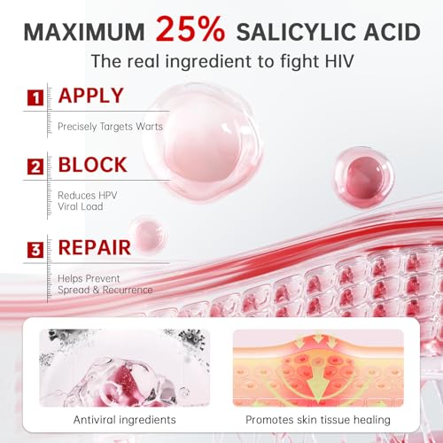 Wart Remover, 25% Salicylic Acid Wart Remover Liquid, Fast-Acting Treatment Wart Remover for Plantar Warts for Feet, Salicylic Acid for Warts, Corn Remover for Toes, Common & Flat Warts, 1.18FL.OZ