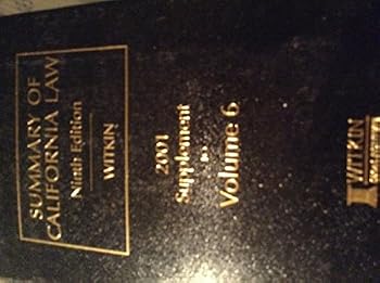 Paperback Summary of California Law: 2001 Supplement to Volume 6, 9th edition, pb, 2001 Book