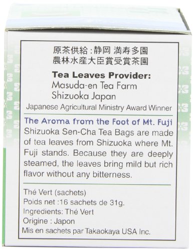 Takaokaya Tea, Sencha Green Tea, 1.09 Oz, 16-Count Tea Bags (Pack Of 12) #TOP1