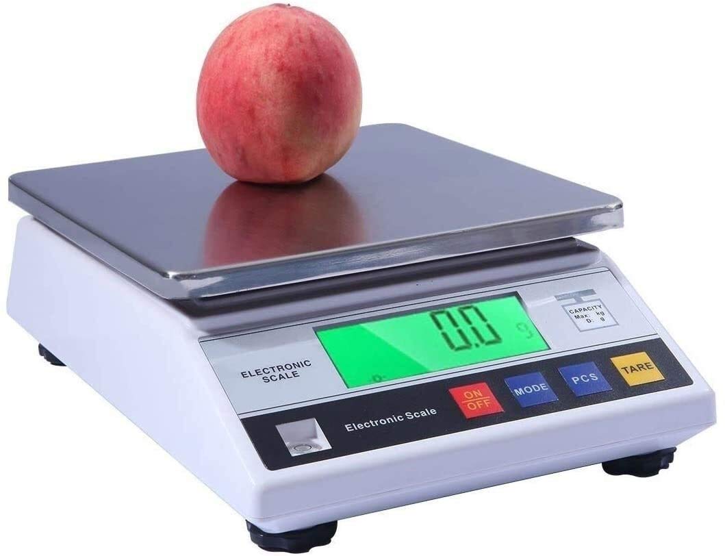 Wlectronic Food Scales Digital Kitchen Weighing Electronic 10kg/1g LCD Backlit for Factory Cake House Pharmacy (One Color-10kg/1g (One Color 6kg/0.1g)