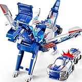 JUKUDAHU Kollision Transformierendes Auto-Spielzeug, 2-in-1 Verwandelbares Dinosaurier Auto, Automatisch Magnetisch Roboter Spielzeug, Geburtstagsgeschenk für Jungen Mädchen im Alter von 3-12 Jahren