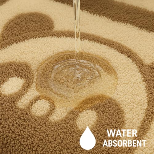 Image of Luxe Home Bath Mat Canada Panda Super Soft Anti Skid Slip Water Soak Washable Door Mats for Home, Bathroom Mat, Floor Mat, Kitchen Mat for Floor (40x60 cm) Gold