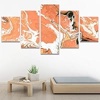 SIGNWIN 5 Panel Canvas Wall Art Modern Art Abstract Brushstroke Contemporary Edgy Mixed Media Multicolor for Home Decorations Ready to Hang - 60