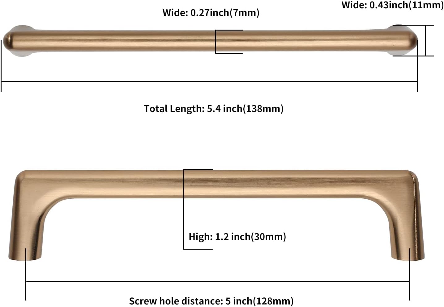 10 Pack Champagne Bronze Cabinet Pulls 5 Inch Kitchen Cabinet Handles Cabinet Hardware Kitchen Handles for Cabinets Cupboard Handles Dresser Pulls Drawer Handle