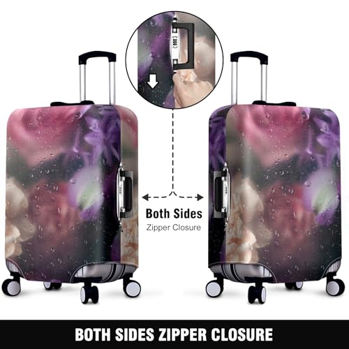 Travel Luggage Cover Suitcase Protector Scratch-Resistant Fit Not Included Suitcase Flowers Through Condensed Glass L-26-28in2