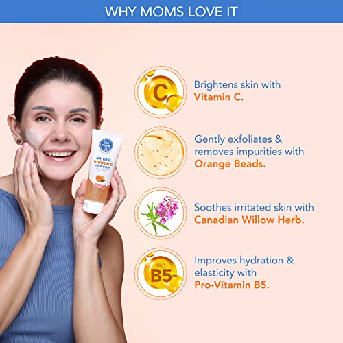 Image of The Moms Co Natural Vitamin C Face Wash I Clean & Brighten Skin I Oil Free Look I Instant Glow I Orange Beads I 100ml