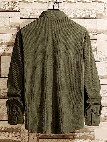 Image of Comdecevis Men's Corduroy Shirt Long Sleeve Shacket