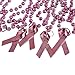 Twilight Bunco Events Pink Ribbon Pendant Breast Cancer Awareness Mardi Gras Bead Necklaces â€“ 1 dozen