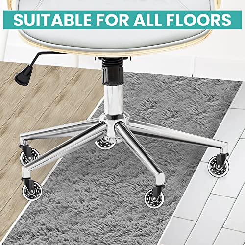 Wheels Zilla Office Chair Casters, Pack Of 5, 3 Inch Heavy Duty Replacement Rubber Wheels For Desk & Gaming Chair Are Easy To Install & Suitable For All Floor Types Including Carpet & Wood Floors #TOP4
