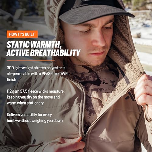 First Lite Men's Navigator Hunting Hoody - Multi-Season Mid Layer Softshell for Backcountry and Stand Hunting4