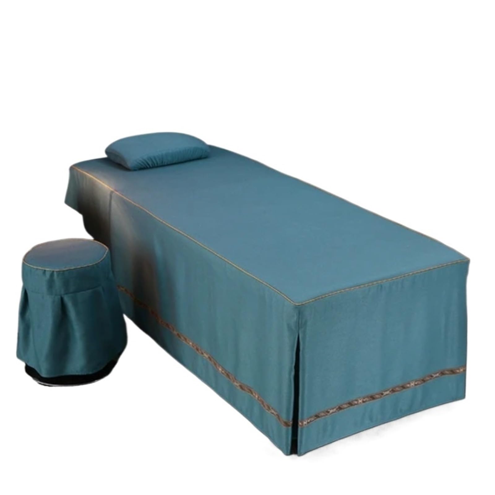 Massage Table Skirt Beauty Salon Massage Table Bed Sheet with Hole Bedskirt SPA Full Cover(Color-15,Round Head 80x190cm)