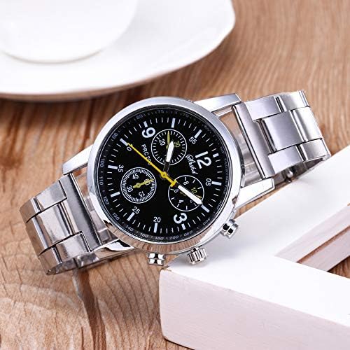 Men's Stainless Steel Watch, Business Casual Watches Classic Dress Analog Quartz Watch for Men Black image 3 of 7 B0DHQY5XPK