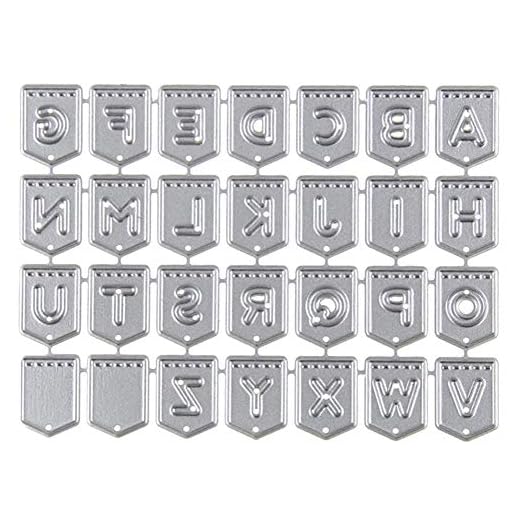 Metallbokstäver tärningar, engelska bokstäver formar alfabet form stål prägling scrapbooking papperskort alfabet stencil silver dekorativt gör-det-själv-kort