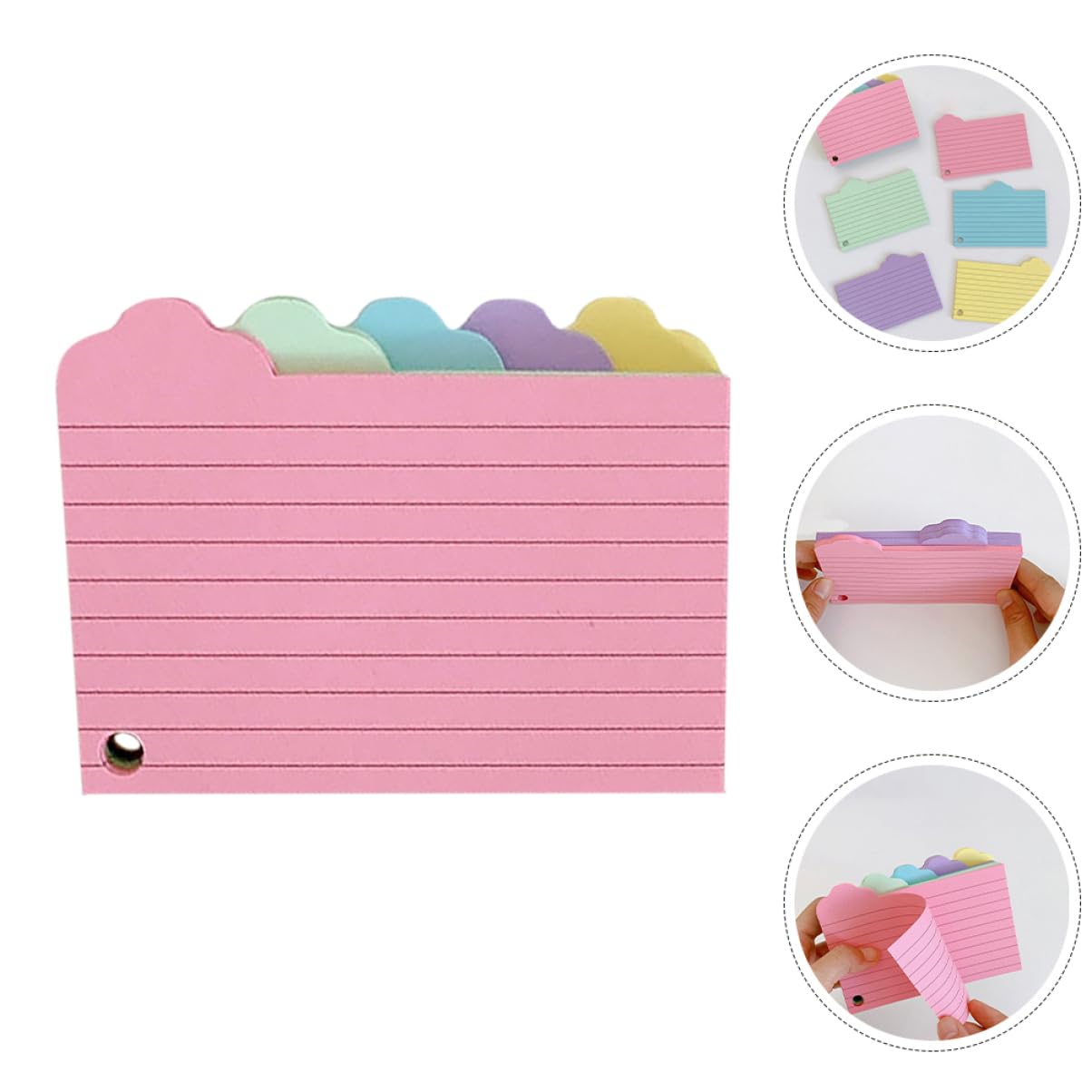 DOITOOL 5 Sätze Vokabelheft Aus Notizpapier Farbe Flashcard Leere Karten Materialien Mit Index Klebrig Studenten Farbig Lernen Revision Karteikarte Bunt Rosa Wolke Memo 125 Blätter * 5