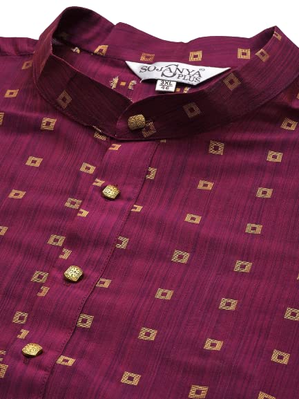 Image of SOJANYA (Since 1958, Men's Silk Blend Grey Kurta Pyjama & Silk Blend Jacket Combo