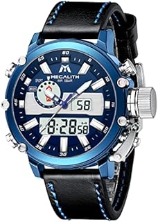 MEGALITH Mens Digital Watches Sports Waterproof Military Watch for Men Multifunction Big Face Designer LED Digital-Analog Wrist Watch Men Nylon Stopwatch Alarm Calendar Luminous