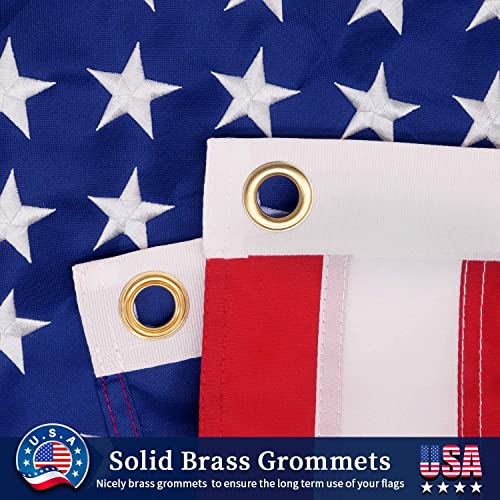 American Flag 3X5 Ft 210D For Outside 100% In Usa Most Durable, Heavy Duty, Luxury Embroidered Star With Brightly Colored Brass Grommets Premium Us Flag (3X5 Ft) #TOP1