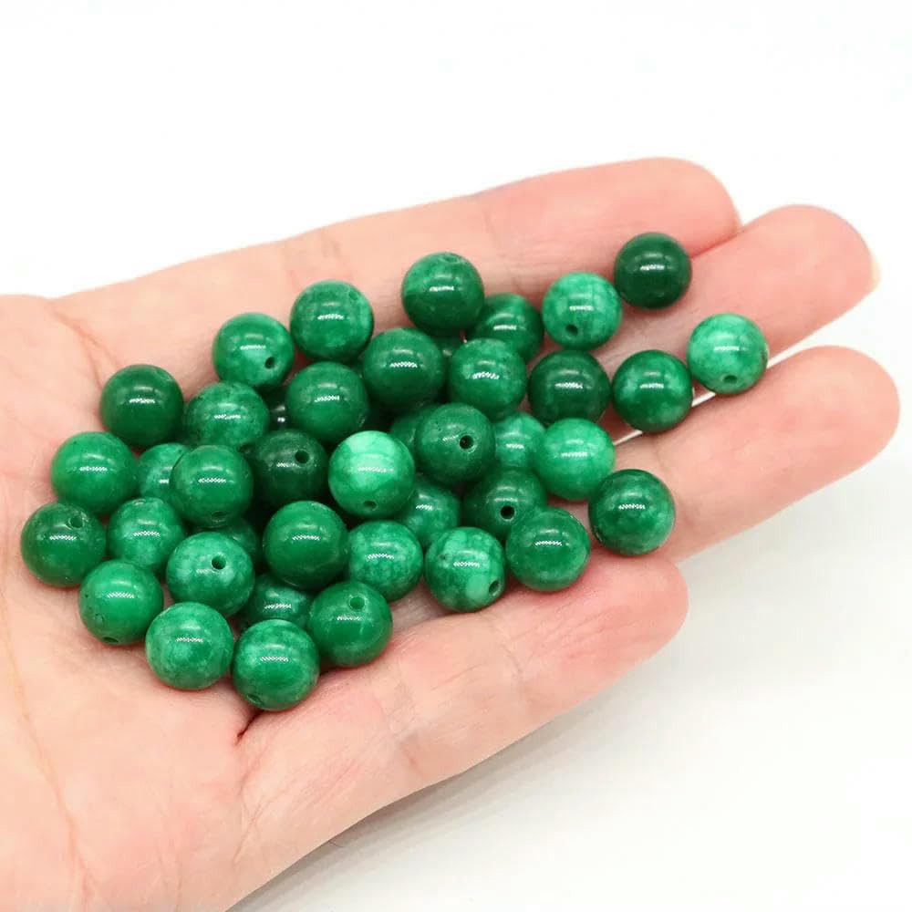 Cuentas redondas de piedra natural de 4, 6, 8 y 10 mm, jade verde, cuentas espaciadoras sueltas para la creación de pulseras, collares y joyería DIY. Accesorios para la elaboración de joyas. Apatita