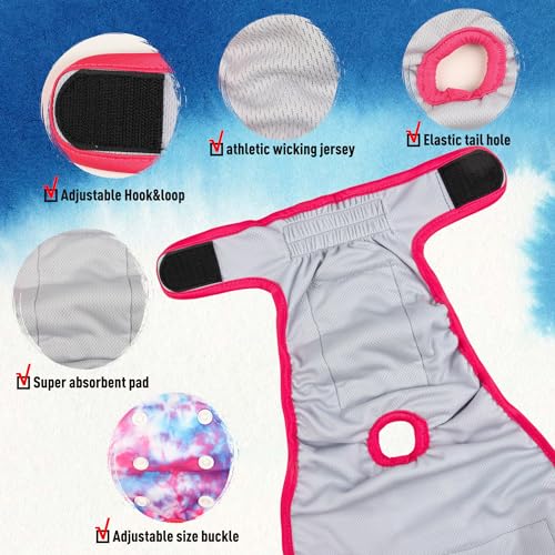Image of Female Dogs Diapers Belly Bands, Washable Reusable Female Doggy Wraps Panties for Doggie Puppy Pooping Potty Training Heat Incontinence Marking Panal para Perro Large