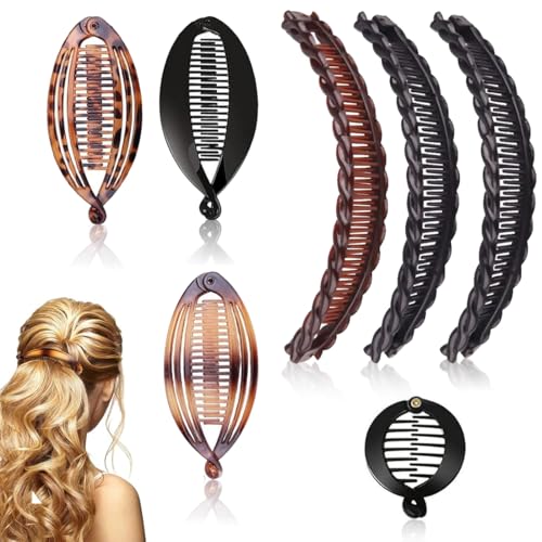 KUMSODE 7 Pz Pinze per Capelli a Banana, Clip Pettine per Capelli Banana per Sport/Vita Quotidiana, Banana Capelli Clip per Capelli Femminili, Fermaglio Capelli Donna Banana, Fermagli per Capelli
