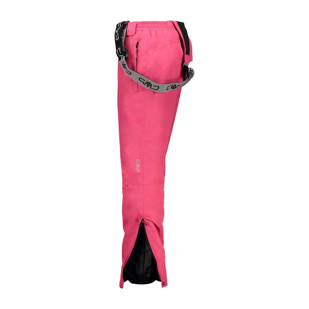 CMP Kinder Ski Hose Ski Salopette 3W15994 Carminio 152 | Verschweißte Nähte für extra Nässeschutz, Verstellbare, abnehmbare Hosenträger - flexibler Sitz, Elastische Taille
