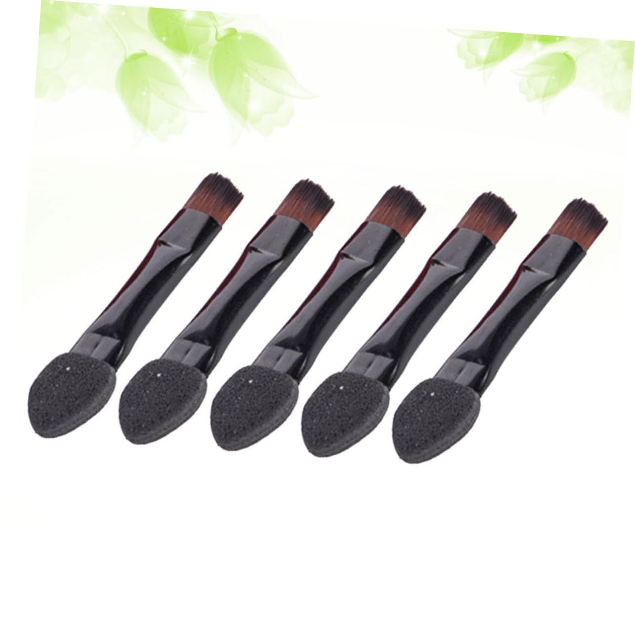 FOMIYES 3sets Portable Eye Shadow Brush Makeup Tool Double-sided Eye Shadow Sponge Applicator for Women Girls Black Non-slip 50pcs*3