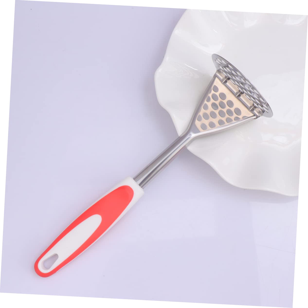 Cabilock Potato Masher Vegetable Mashers Ricer Smasher Gadget Food Masher Stainless Orange Puree Fruit Masher Potatoes Masher Kitchen Ground Meat Masher Ricing Press Potato Mud Press