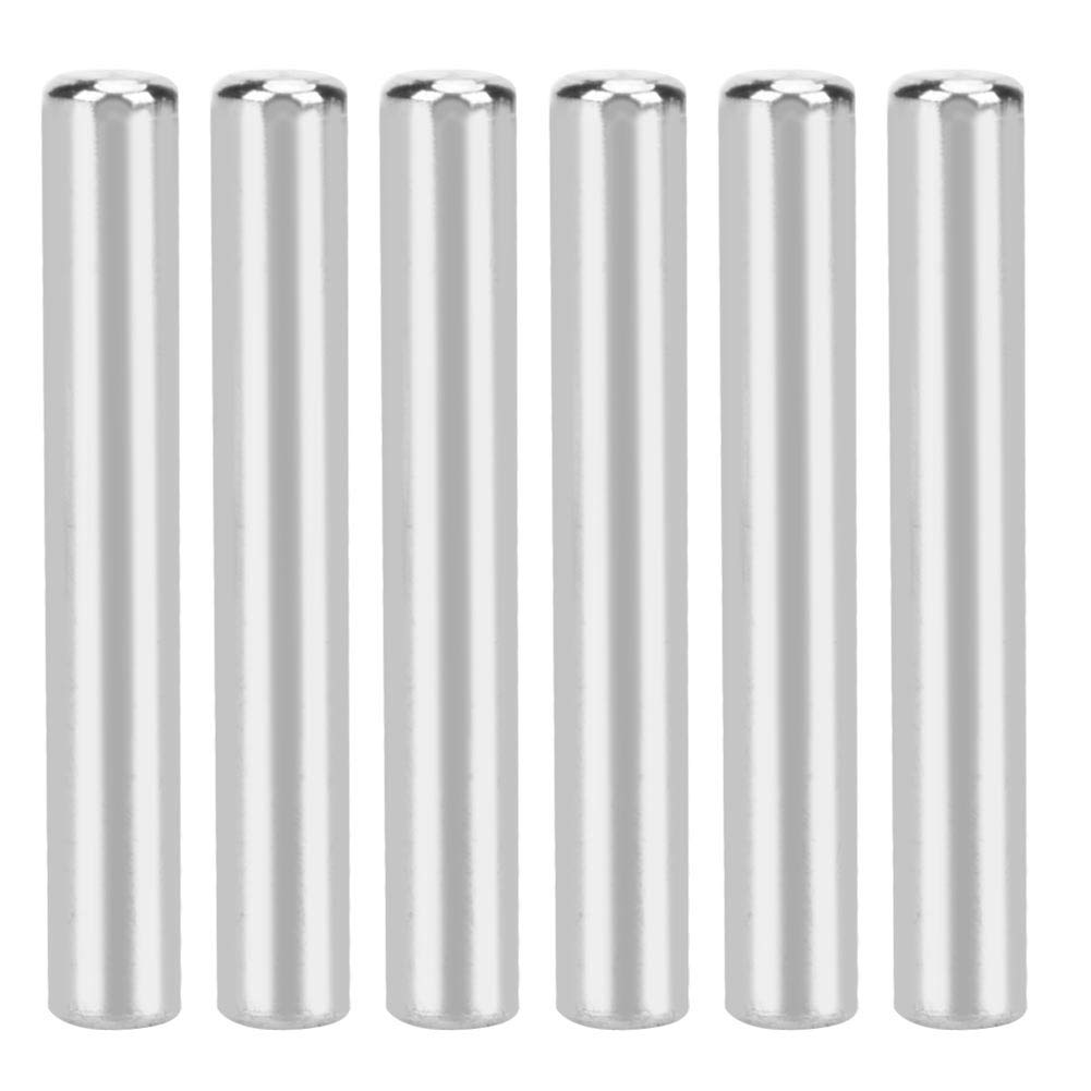 6pcs Stainless Steel Round Rod, Robot D-Shaft Kit, Metal Solid Toy Car Gear Axle Industrial Robot Parts 40mm x 6mm for Plane Ship Cars Model