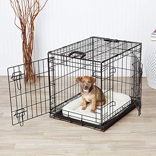 PSK PET MART 36 Inch Black Double Door Folding Metal cage with Removable Tray and paw Protector for Dogs,Cats and Rabbit