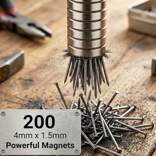 Image of 200 pieces 4mm X 1.5 mm Round Disk N35 Whiteboard Magnets for Refrigerator, Fridge, Office Supplies, DIY Projects (200)