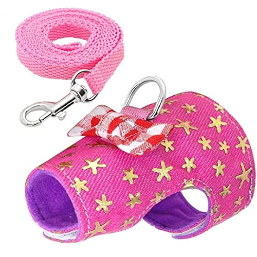 NIDONE Kleine huisdier outdoor wandelen harnas vest en riem set met schattige strik decor borst riem harnas voor konijn… - Image 5