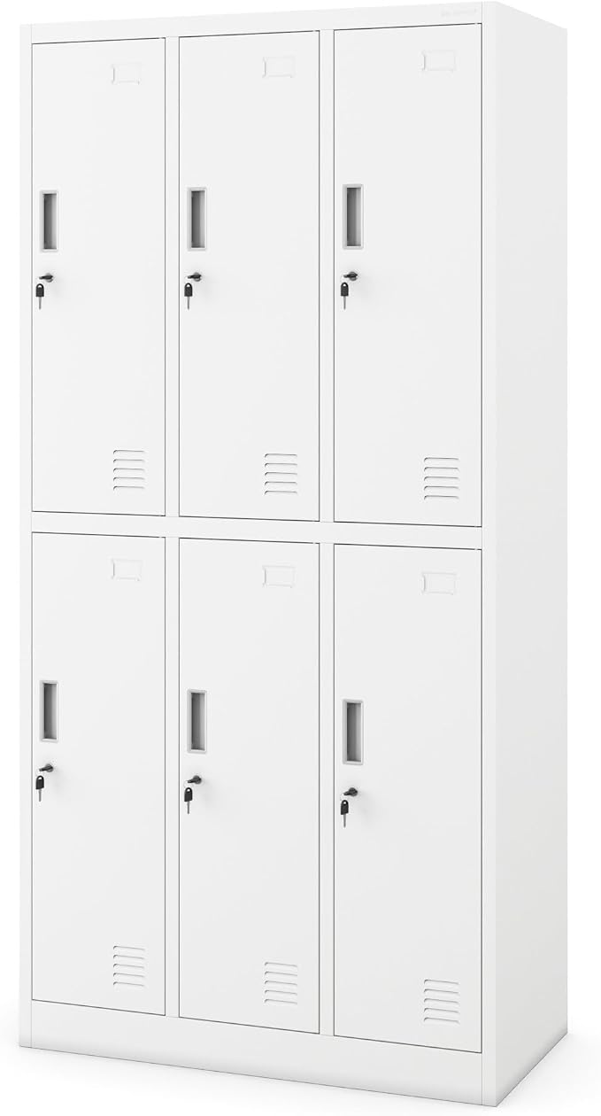 Jan Nowak Umkleideschrank Metall, Spindschrank mit 6 Fächern, abschließbar