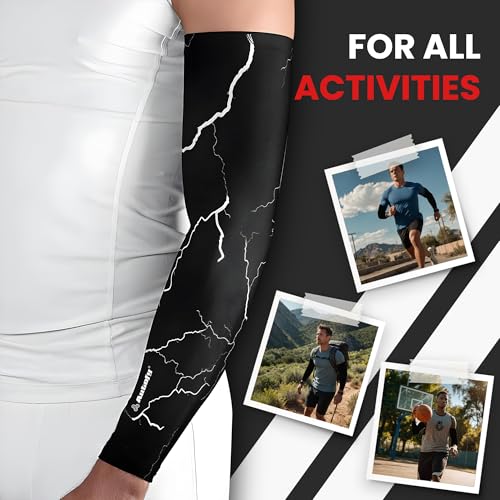 Image of Autofy Active-Fit 240 GSM Printed Outdoor Indoor Use Unisex Arm Sleeves with UV Tan Protection & Compression Cooling Effect for Men Women Kids