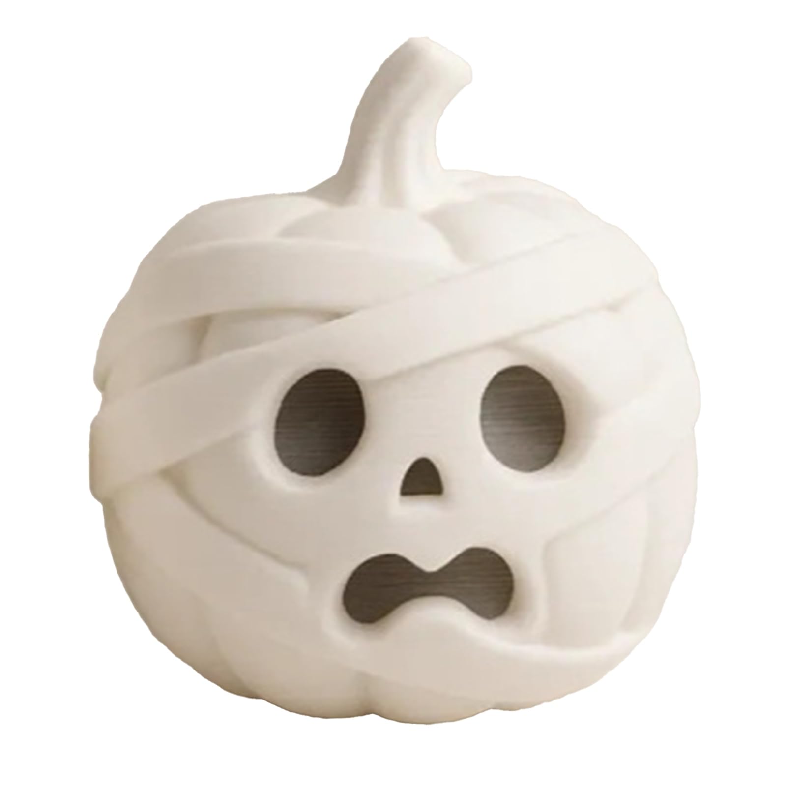 sugerou 3D Printed Mummy Pumpkin Skull Figurine for Halloween Decorations, Creative Funny Expressions Resin Statue Ornaments, Mini Desk Tabletop Decor, Holiday Party Gifts C