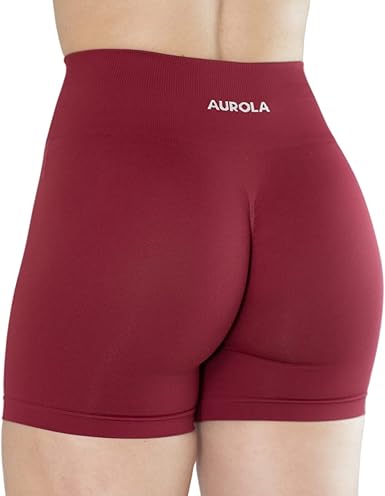 AUROLA Dream Collection Workout Shorts for Women High Waist Seamless Scrunch Athletic Running Gym Yoga Active Shorts Black