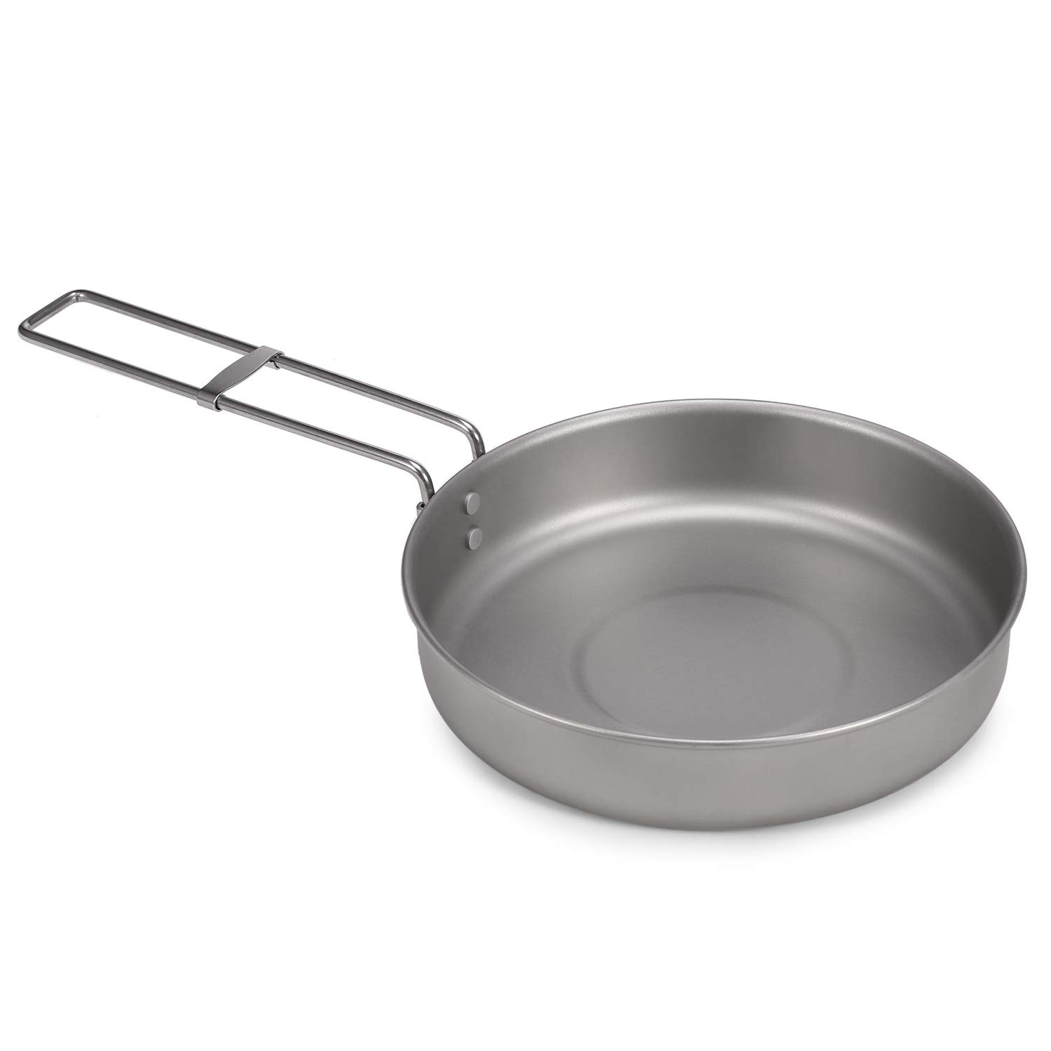 LIXADA Poêle à frire ultralégère en titane avec poignée pliable pour camping, randonnée, pique-nique