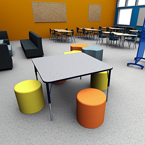 Norwood Commercial Furniture Adjustable-Height Rectangle Activity Table, 48" W X 48" D, Gray/Black, Nor-Rce4848C-Gbk, Grey/Black #TOP1