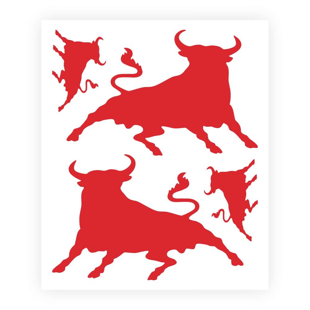 4R Quattroerre.it Supershaped Die-Cut Bull for Car, Red, 14 x 16 cm