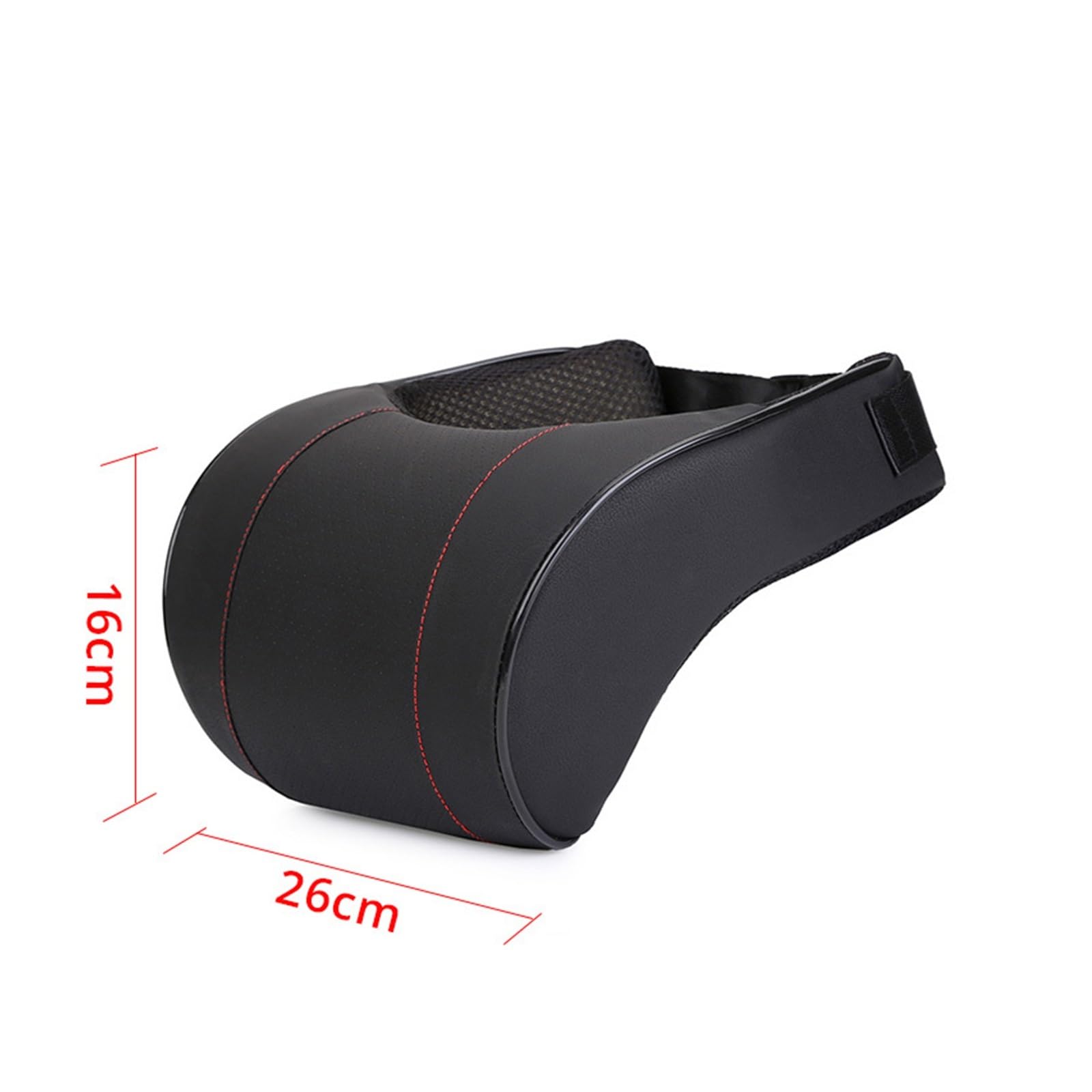 Cuscino for il collo dell'auto, in memory foam, 1 pezzo, in pelle PU, for auto, poggiatesta, nero