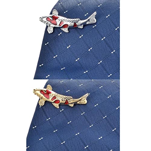 Clips de corbata koi rojo de la suerte para lucir impecable en bodas y eventos 4