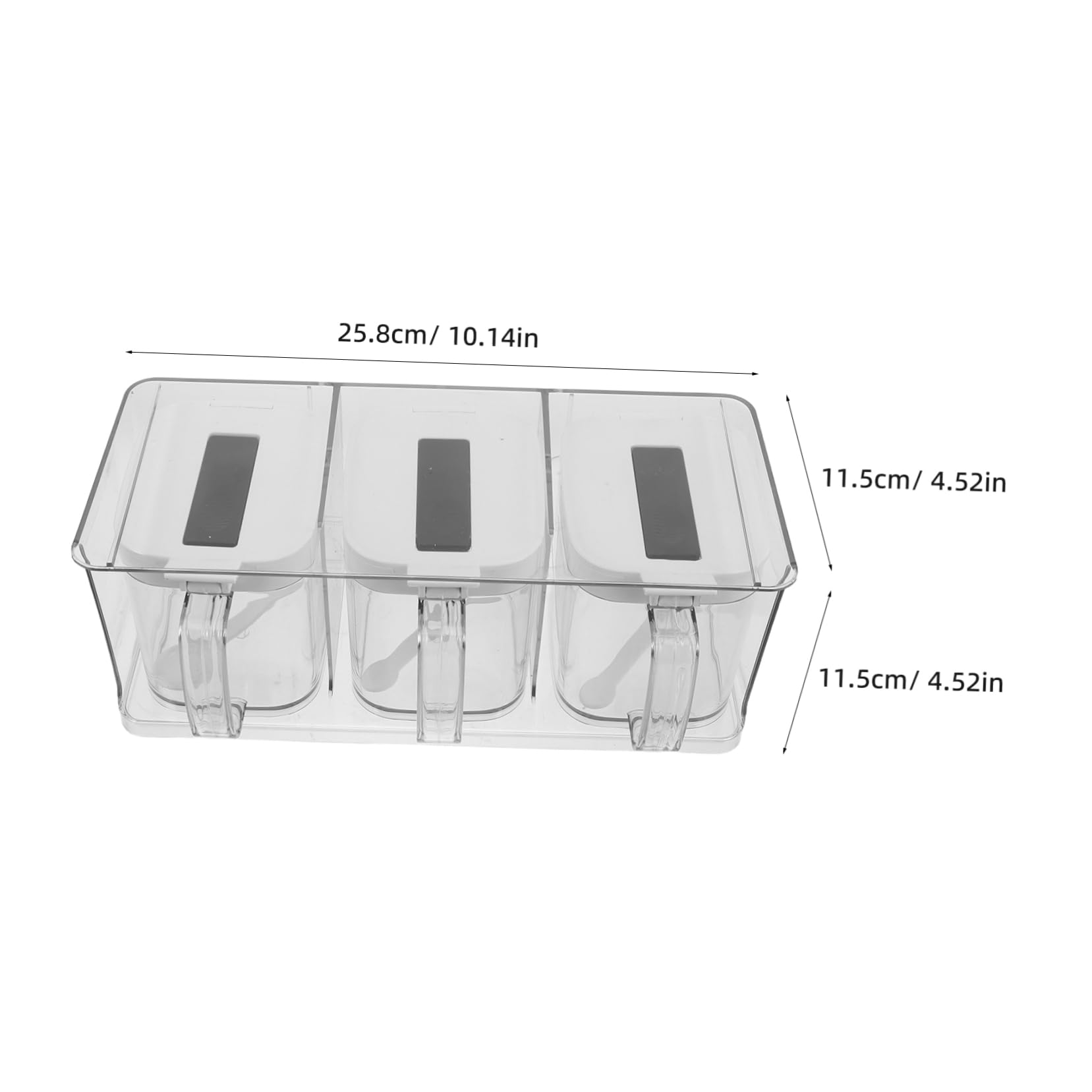 SOLUSTRE Airtight Spice Jars Set Kitchen Condiment Box Spoons Acrylic Seasoning Pots for Freshness Style