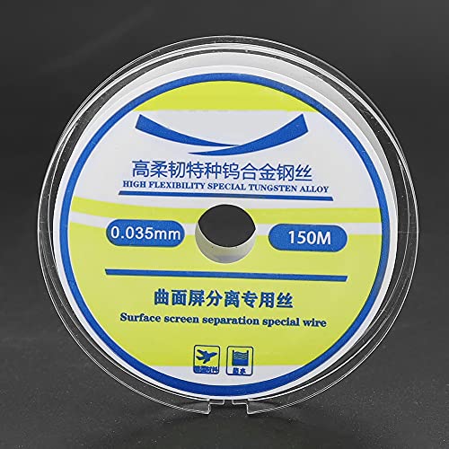 Hilo separador para pantalla de teléfono móvil de aleación de acero tungsteno ultra fino y duradero de 0.035mm de diámetro y 150m de longitud miniatura 2