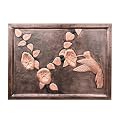 CT Copper Tailor Copper Backsplash for Kitchen, Hand Hammered Copper Tile Mural, Decorative Metal Wall Art for Bathroom, Fireplace,Flowers and Humming Bird Design,24"W x16"H