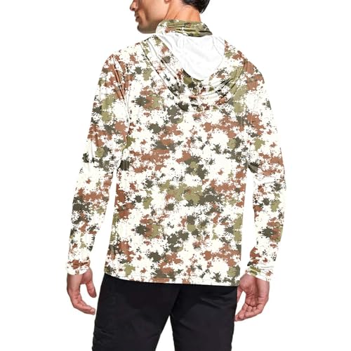 Fishing Shirts for Men with Mask Long Sleeve UPF 50 + Sun Protection Hoodies Quick Dry Sunshirt Lightweight Summer 20254