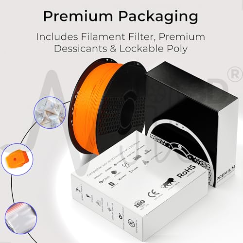 Image of NFIL3D 1KG Net TURBO FINISH PLA+ Orange 3D Printer Filament | Filaments for 3D Printer| 1.75mm| Accuracy + /- 0.015mm |1000g 3D Filament, 250g Spool, 350g Packaging Weight (Total Weight 1.6KG) (Orange)