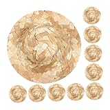 Toyvian Handgefertigte Mini StrohhüTe, 10 Stück Mini Strohhüte Aus Gewebtem Stroh Handgefertigt Dekorative Puppenhüte Für Foto Requisitenprojekte DIY Bastelprojekte, 8cm